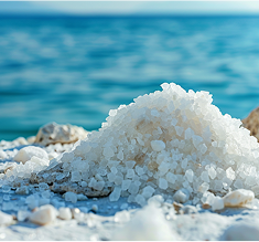 Sea salt on the shore